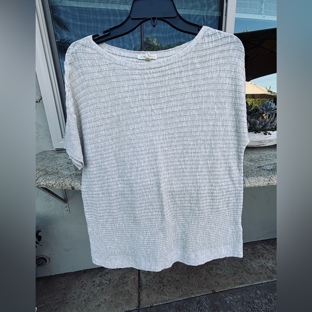 Eileen Fisher Natural Short Sleeve Knit Top